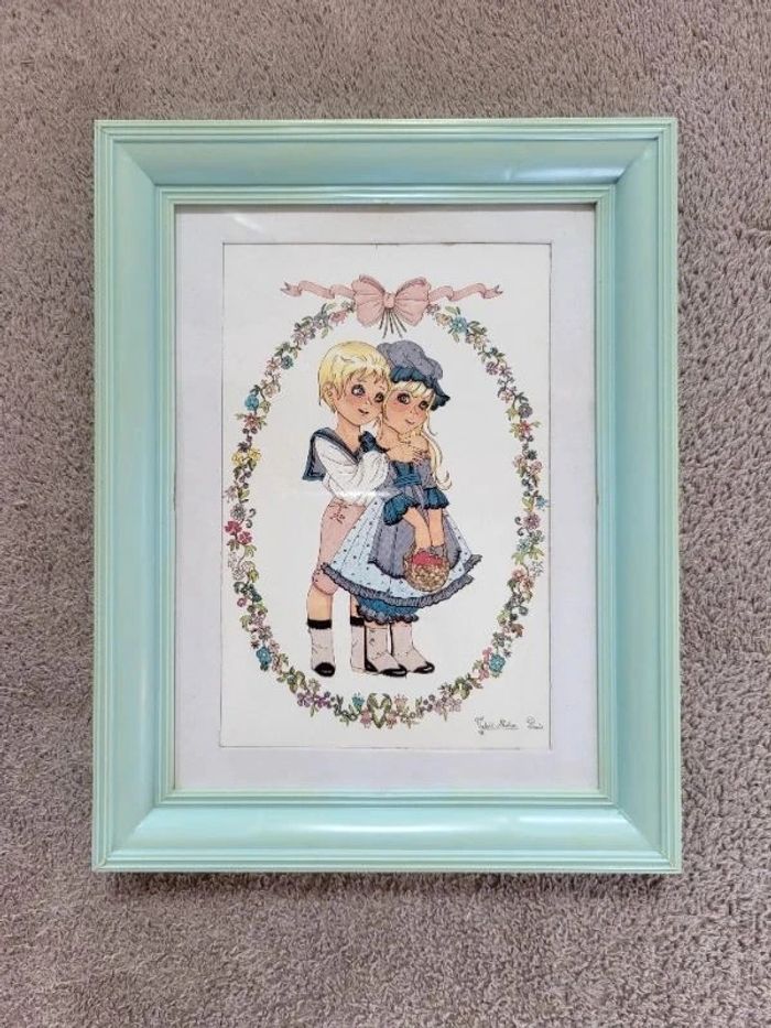 Lot de 3 illustrations fille vintage style Sarah Kay - photo numéro 6
