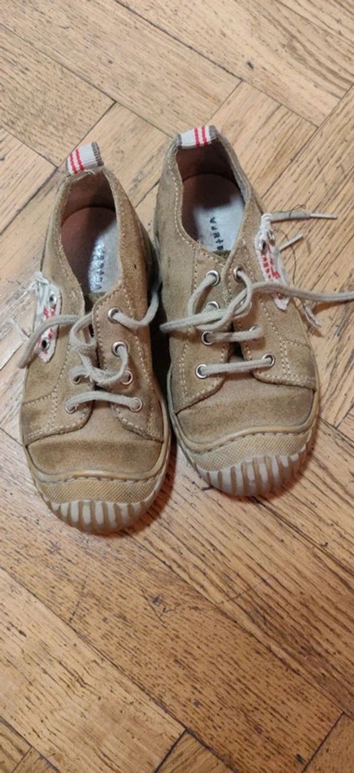 Chaussures cuir beige Vertbaudet P25