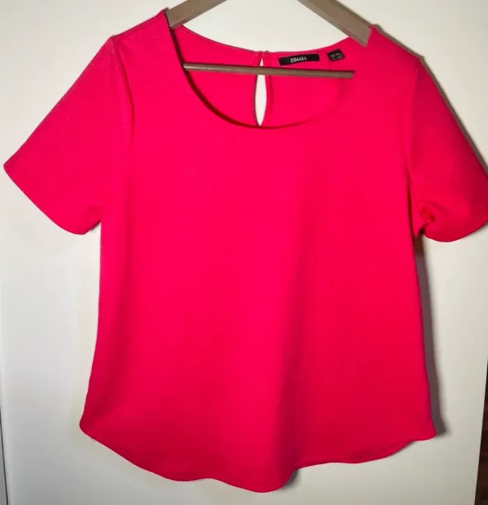 Blouse pull manches courtes rose taille 44 / esmara