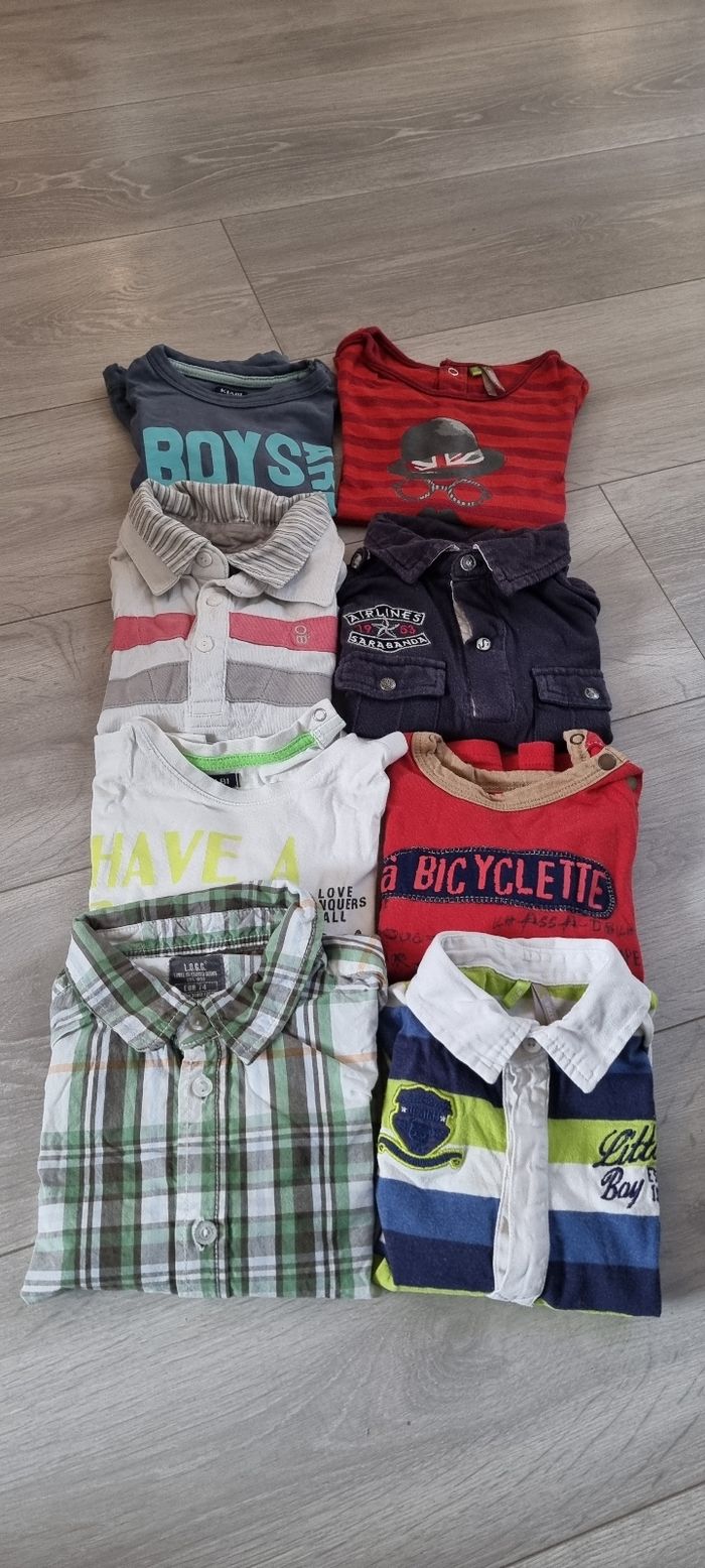 lots de 7 t-shirts à manche longue et 1 chemise