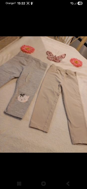 Lot de 2 leggings bébé taille 18 mois