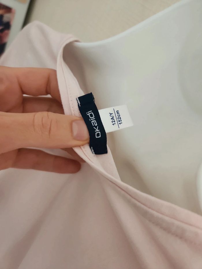 Tee-shirt manches longues rose pâle motif fleurs Okaidi 12 ans - photo numéro 8