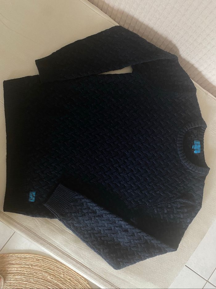 Pull tricot homme bleu marine S - photo numéro 2