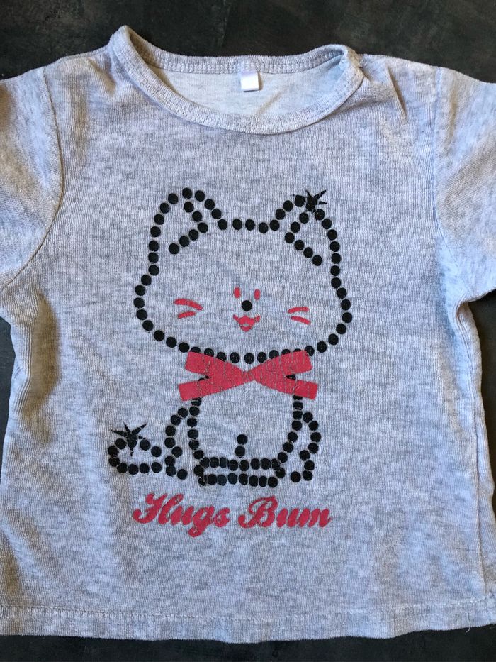 Pyjama chat velours gris 4 ans - photo numéro 2