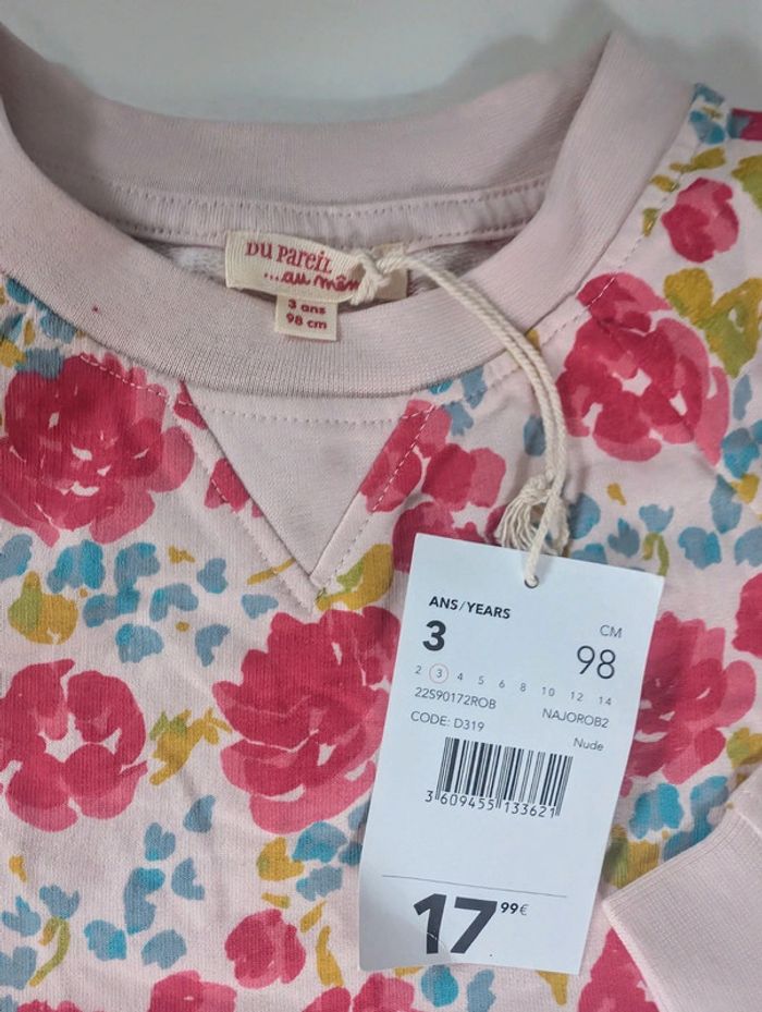 Robe pull sweat coton gratté DPAM 3 ans.neuf - photo numéro 2