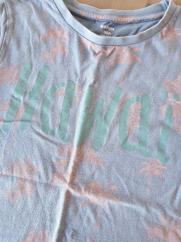 tshirt 10 ans Hawaï palmiers Kiabi - photo numéro 2