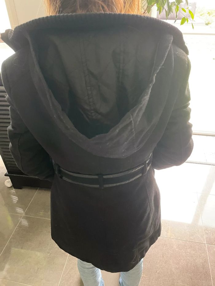 Manteau long noir à capuche - photo numéro 2