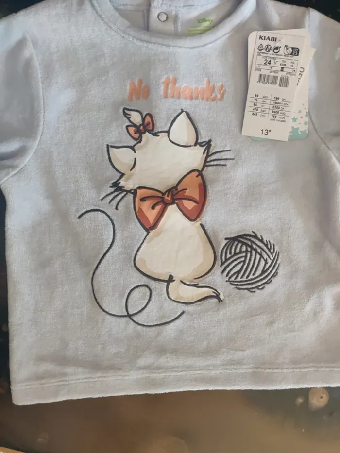 Haut de pyjama Marie Kiabi taille 24 mois - photo numéro 2