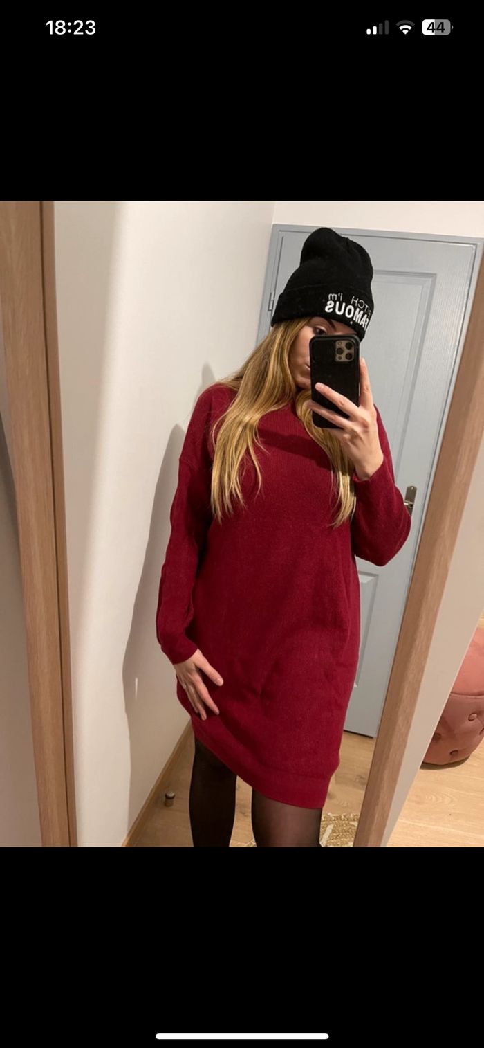 Ensemble bordeaux robe pull