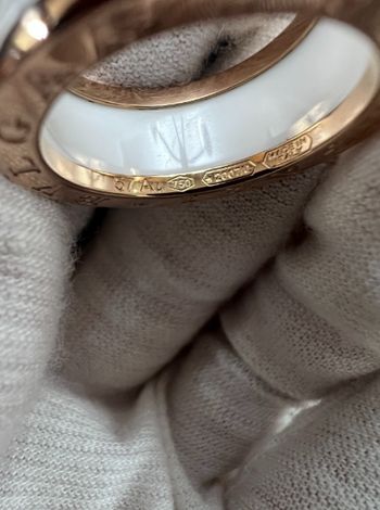 Bague Bulgari en émail blanc, taille 8