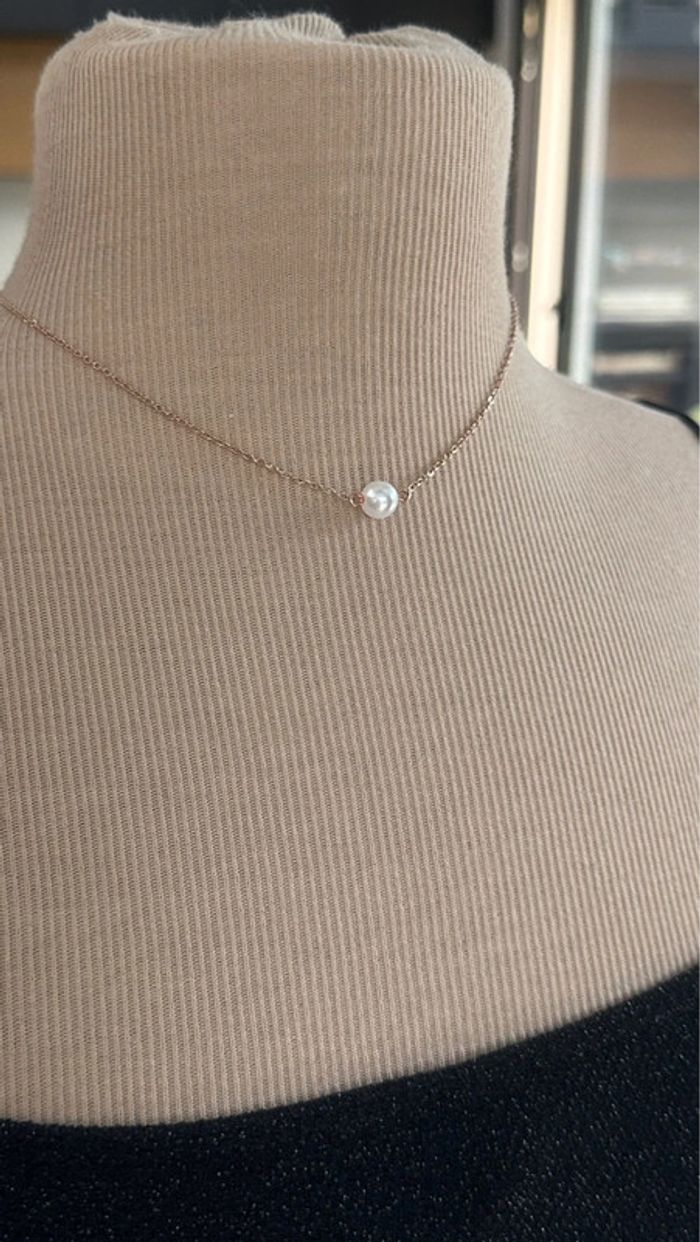 Collier dos acier rosegold en perles - photo numéro 2