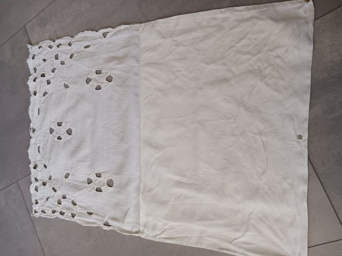 pochette en coton blanche 43 x 30 cm Vintage fermetures pressions Neuve - photo numéro 2