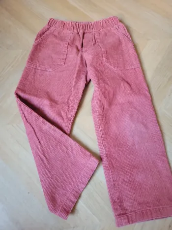Pantalon velours rouge brique