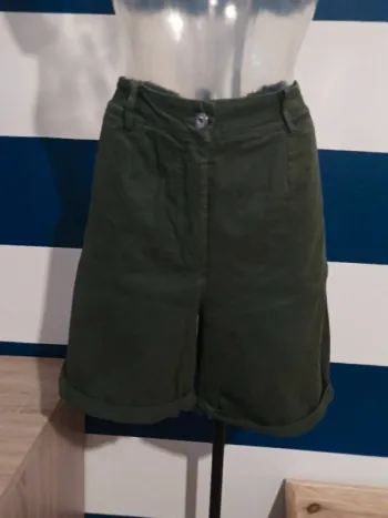 Short long à revers vert Wiya femme taille 40