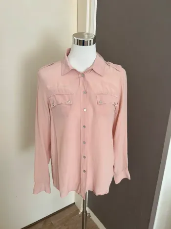 Gerard Darel, top haut blouse chemise  rose soie , femme, taille 38