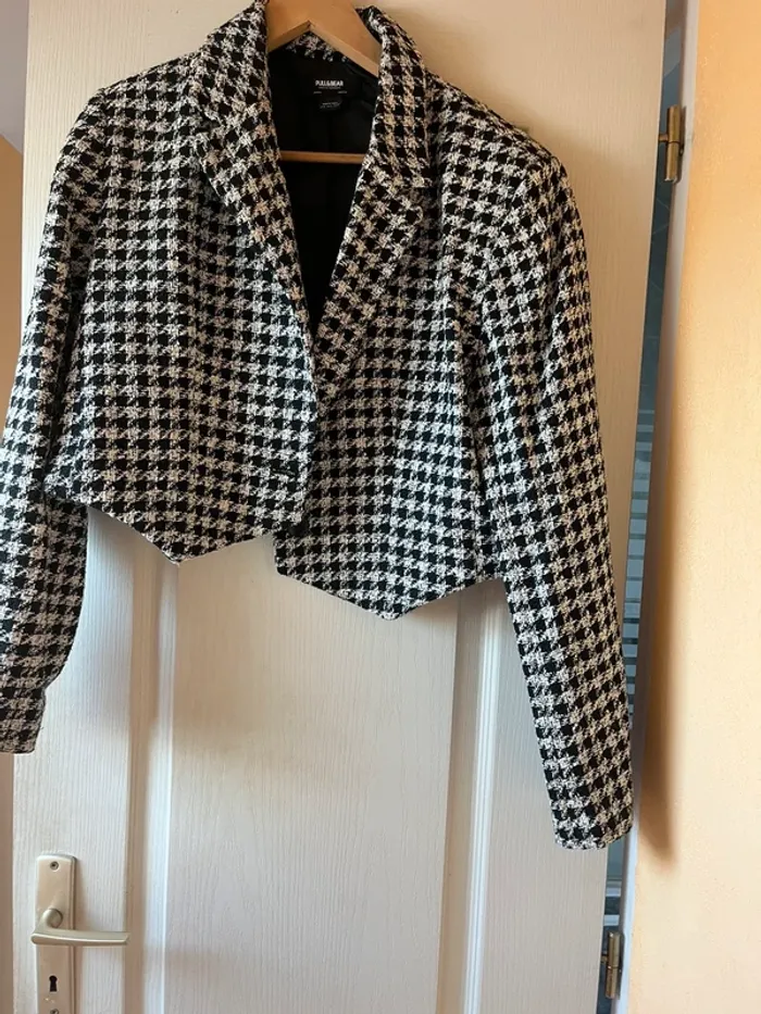 blazer pied de poule pull and bear - photo numéro 4