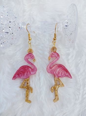 Boucles d'oreilles flamand rose 