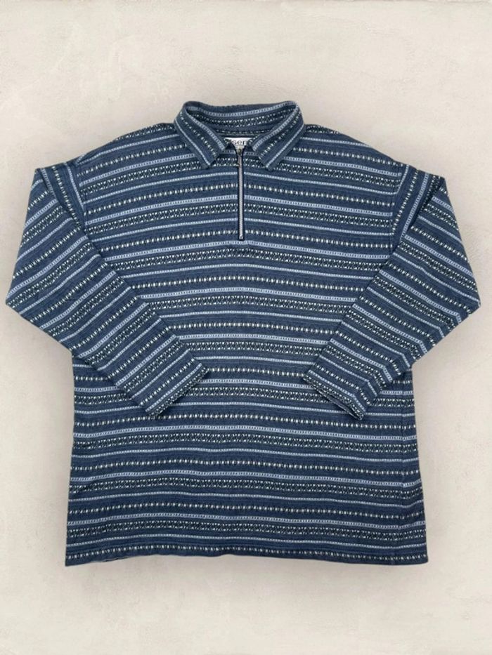 Polo manches longues, pull fin, bleu, S (687) - photo numéro 2