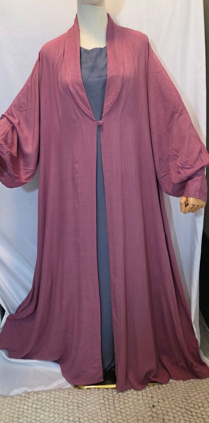 Abaya en lin avec sous robe