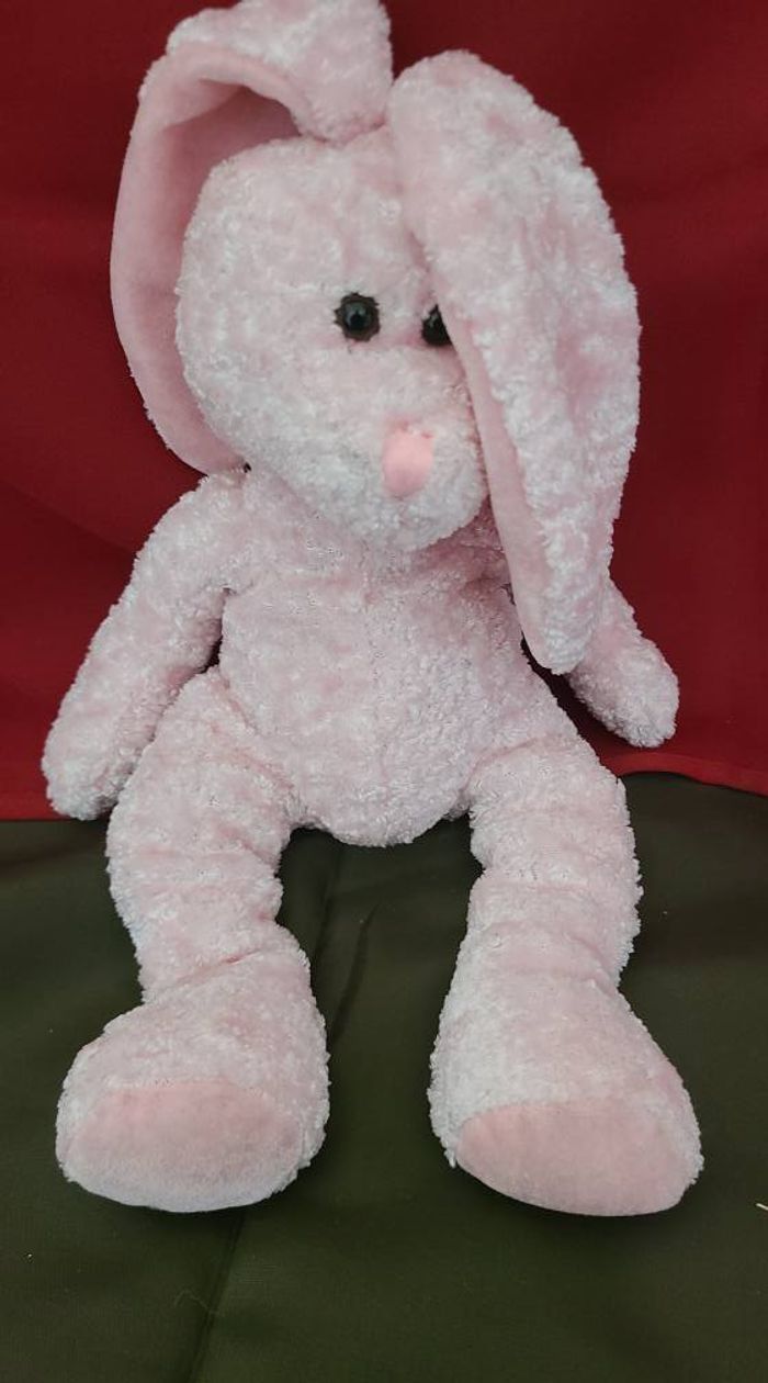 Doudou lapin rose brillant  JEMINI