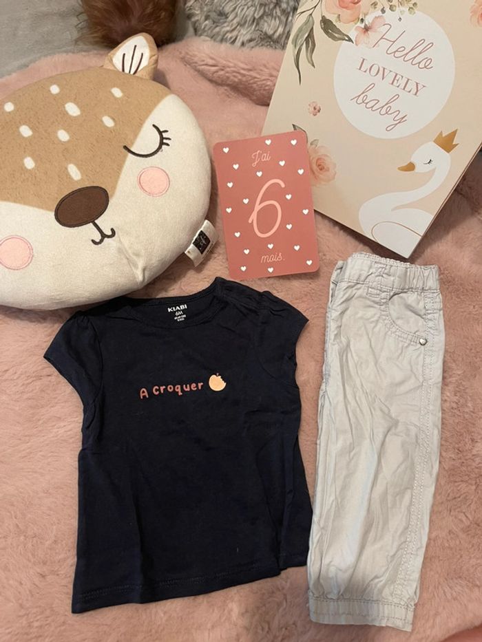 Ensemble pantalon + tee shirt MC 6 mois