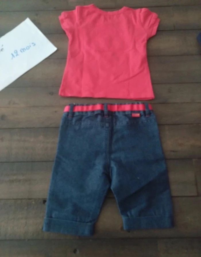 Ensemble bébé fille rose et bleu été 12 mois - photo numéro 5