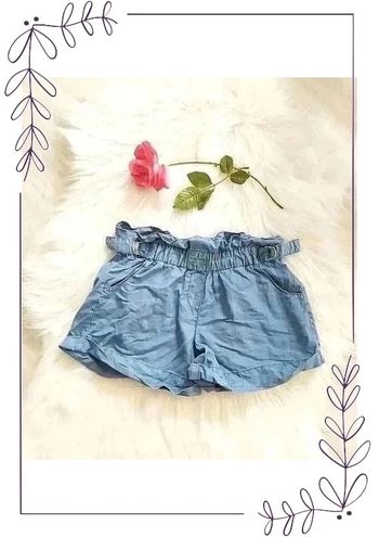 Short en jean Lyocell taille élastiquée volantées taille 158 cm