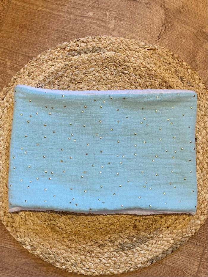 Tour de cou enfant bébé Snood bleu turquoise - photo numéro 2