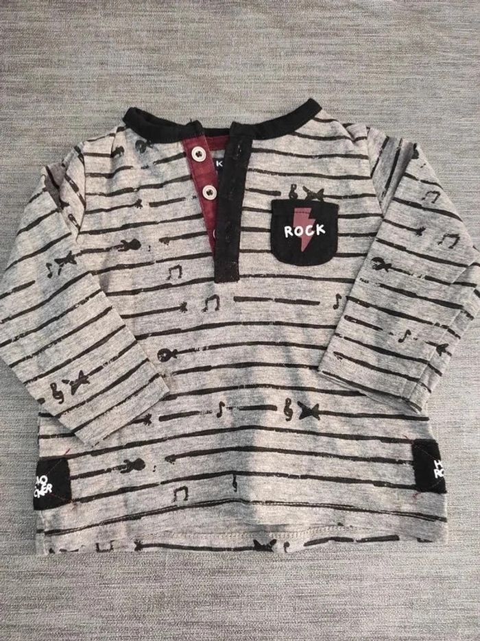 Tee-shirt manches longues rock Kiabi 6 mois