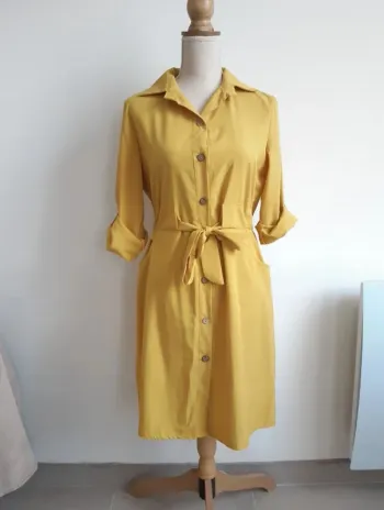 Robe chemise jaune