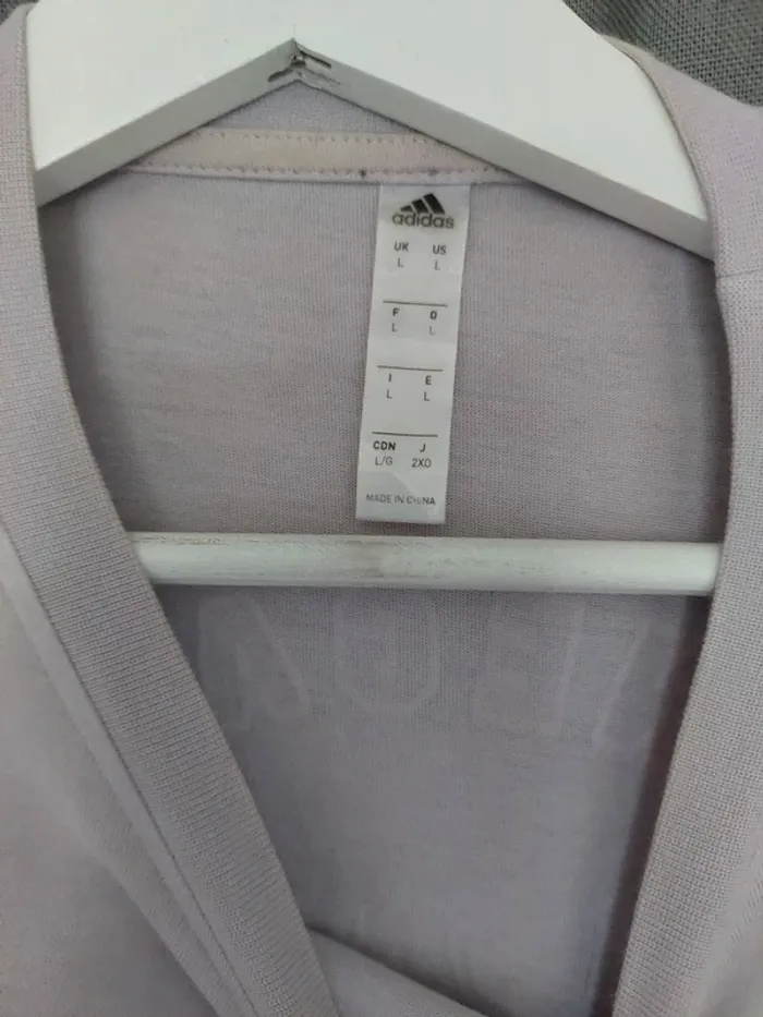 T-shirt manches longues Adidas violet pastel – Taille L - photo numéro 4