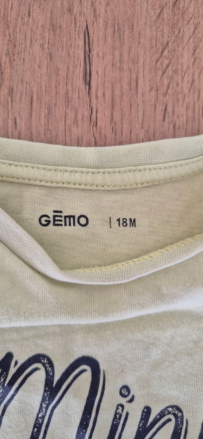 T-shirt gemo jaune vert - photo numéro 3