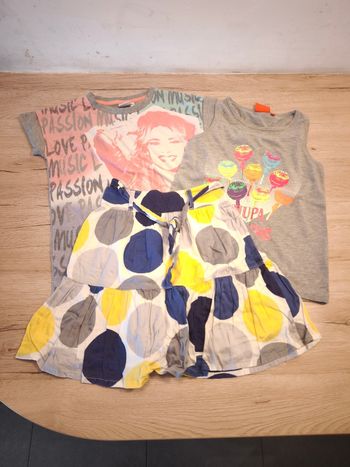 Lot tee-shirt manches courtes jupe 8 ans