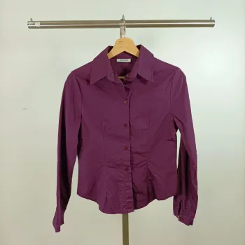 Chemise violette cintrée Xanaka 100% coton taille 36 made in France A1497