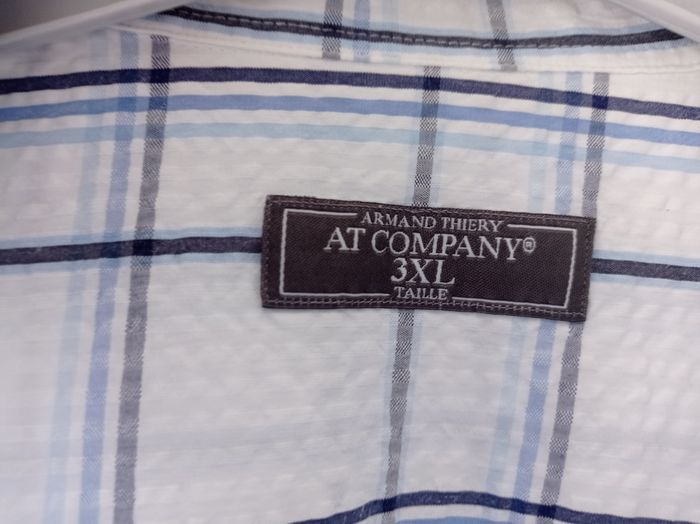 CHEMISE ARMAND THIERY Blanche Rayée Bleue. - photo numéro 3