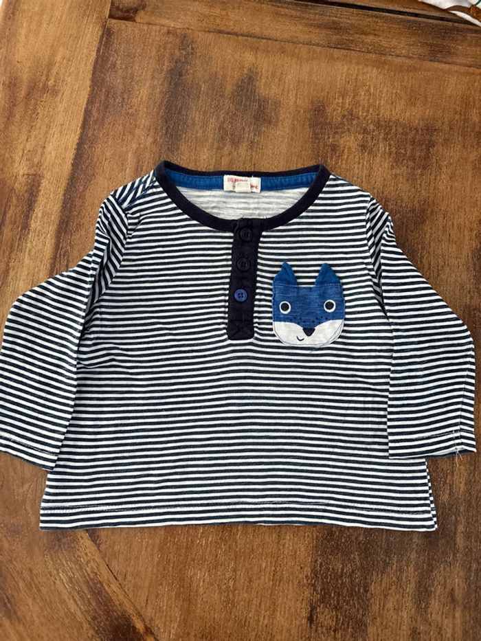 Lot 3 tee-shirts ML et Pantalon 9mois Dpam - photo numéro 7