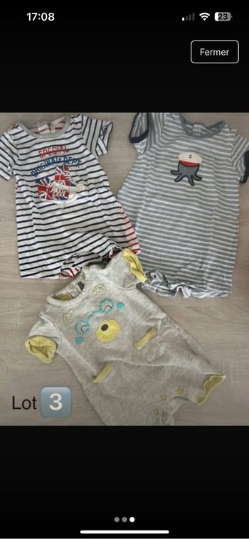 Lot combi shorts 6 mois