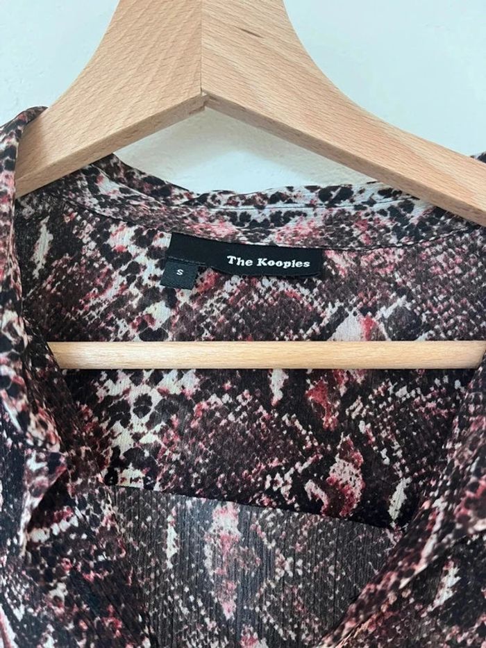 Chemisier fluide transparent imprimé python serpent The Kooples taille S chic tendance - photo numéro 4
