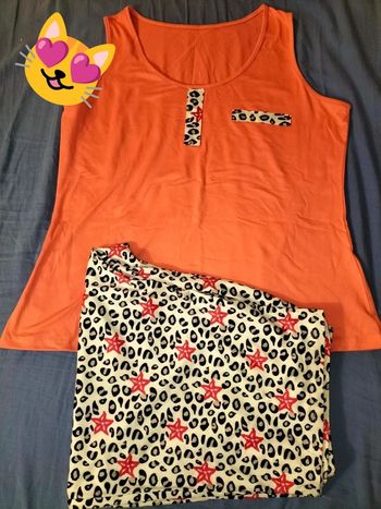 Pyjama pantacourt 2 pièces léopard corail 1 XL