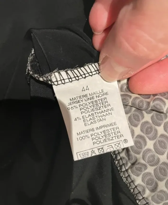 Robe tunique graphique noir et blanc avec foulard taille 44 - photo numéro 8