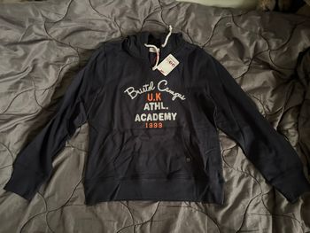 Sweat fantaisie à capuche bleu
