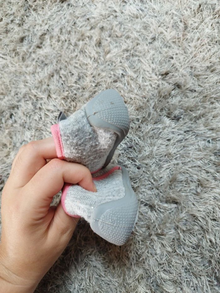 Chausson à fermeture éclair gris et rose Lulu castagnette pointure 18 - photo numéro 3