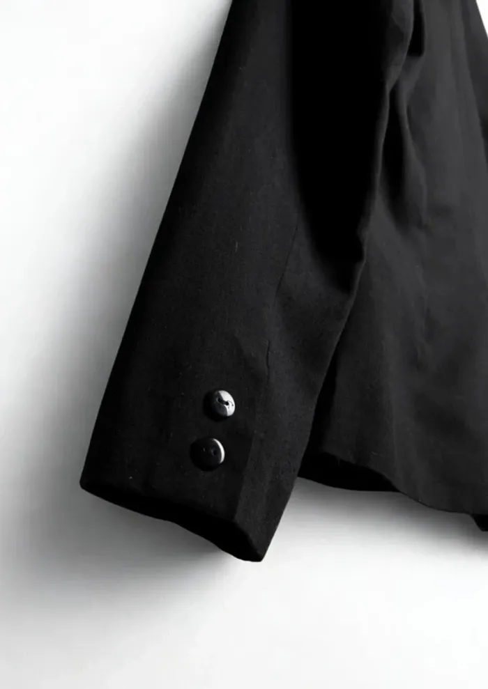 Veste blazer noire fleurs noires brodées Etam Vintage Taille 36 - photo numéro 7