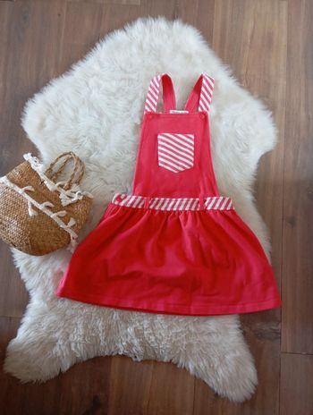 Cdf 💖 caprice de fille robe salopette 8 ans rose