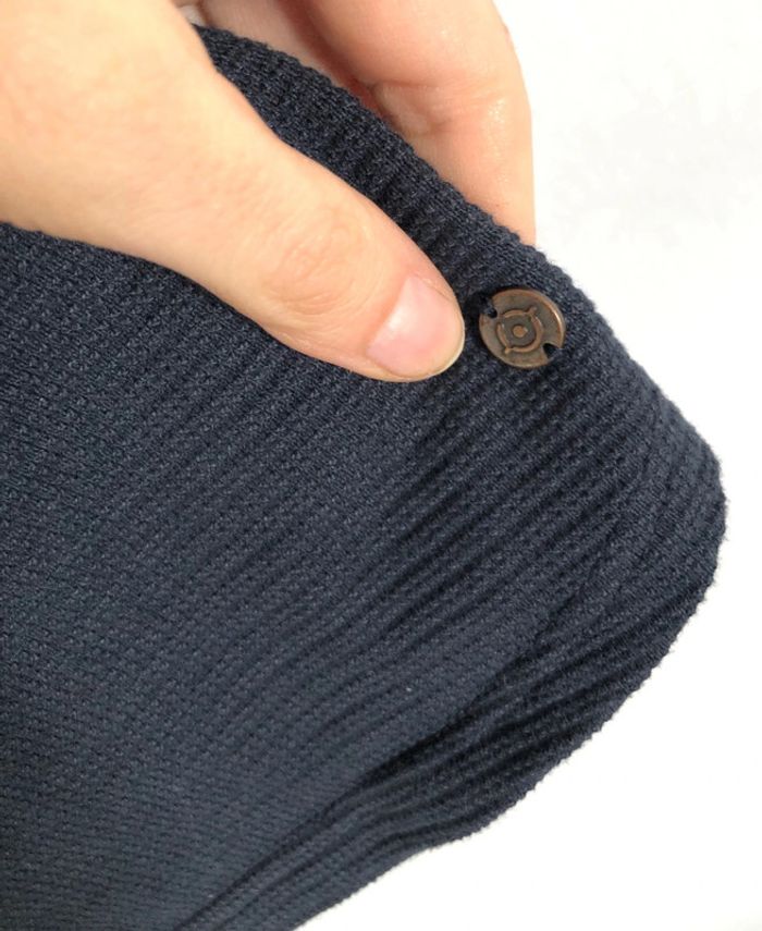 Haut manches trois quarts lavallière bleu marine texturé Bonobo taille 34 comme neuf - photo numéro 18