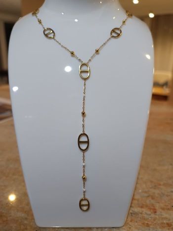 Collier en Y nez de cochon acier inoxydable tendance