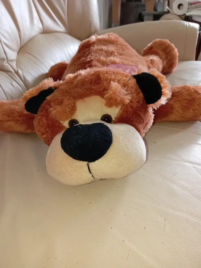 Peluche ours couché - photo numéro 2