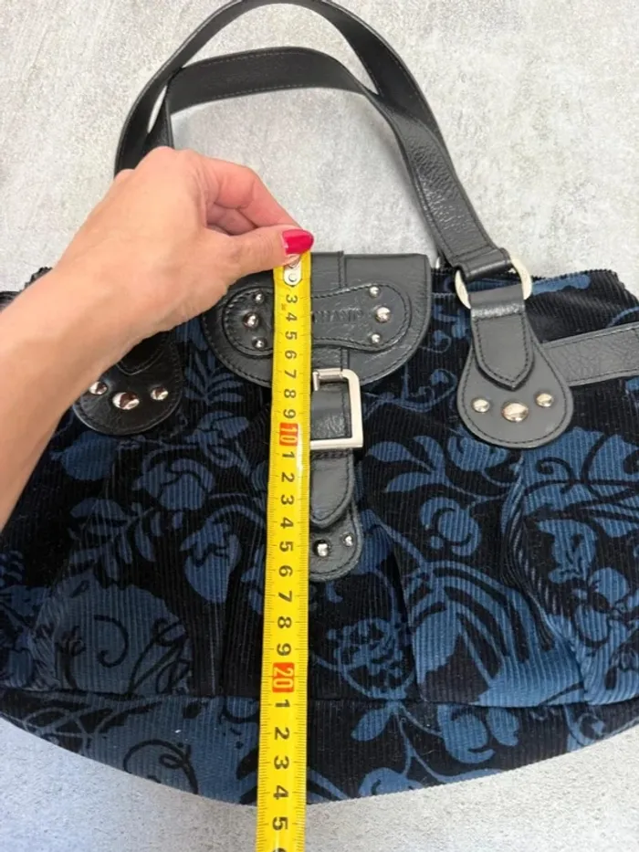 Sac à main Longchamp cuir et velours noir et bleu édition limité neuf - photo numéro 15