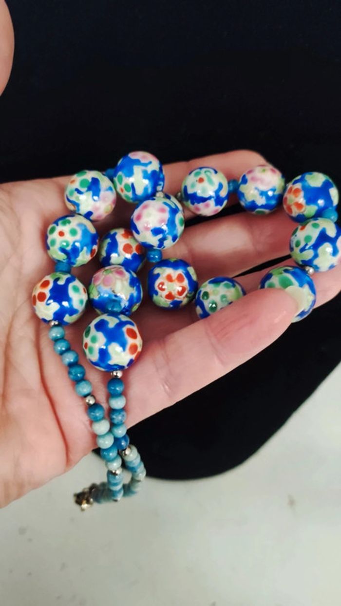 Collier en céramique vintage