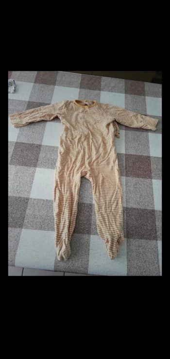 Pijama 23 mois rayé orange/blanc Tex